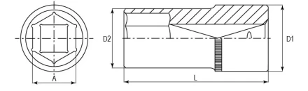 Головка торцевая глубокая 1/4&quot;DR 9 мм S04HD2109 Jonnesway 48005 купить в Перми