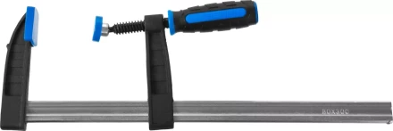 Струбцина ЗУБР &quot;ПРОФЕССИОНАЛ&quot;, тип &quot;F&quot;, двухкомпонентная ручка, стальная закаленная рейка, 80х300мм 32155-080-300 купить в Перми