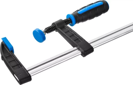 Струбцина ЗУБР &quot;ПРОФЕССИОНАЛ&quot;, тип &quot;F&quot;, двухкомпонентная ручка, стальная закаленная рейка, 80х300мм 32155-080-300 купить в Перми