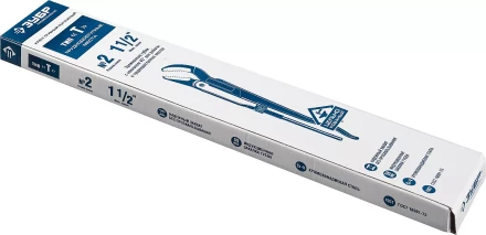 Ключ трубный рычажный ЗУБР &quot;ПРОФЕССИОНАЛ&quot;, изогнутые губки, цельнокованый, Сr-V, № 2,  1,5&quot; 27337-2_z01 купить в Перми