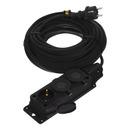 Удлинитель-шнур силовой Denzel Top Series, КГТТ, 20м, 3 розетки, 3 x 1,5 мм, 3 м 37422 купить в Перми