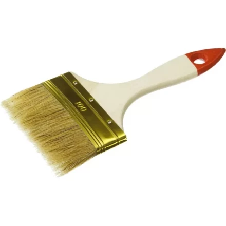 Кисть плоская ЗУБР &quot;УНИВЕРСАЛ-ОПТИМА&quot;, светлая щетина, деревянная ручка, 100мм 01099-100_z01 купить в Перми
