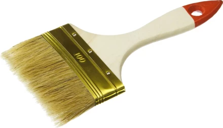 Кисть плоская ЗУБР &quot;УНИВЕРСАЛ-ОПТИМА&quot;, светлая щетина, деревянная ручка, 100мм 01099-100_z01 купить в Перми
