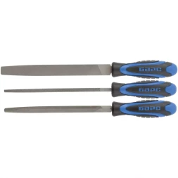 Набор напильников 200 мм 3шт двухкомпонентная рукоятка БАРС 15852