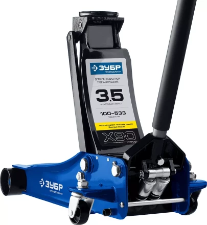 Домкрат гидравлический подкатной X90, 3,5т, 100-533мм, ЗУБР Профессионал 43054-3.5 43054-3.5 купить в Перми