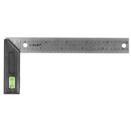 Угольник &quot;ЭКСПЕРТ&quot; разметочный, усиленный, встроенный уровень, гравирован шкала, нерж полотно 37мм, толщина 2мм, 300мм 34397-30 купить в Перми