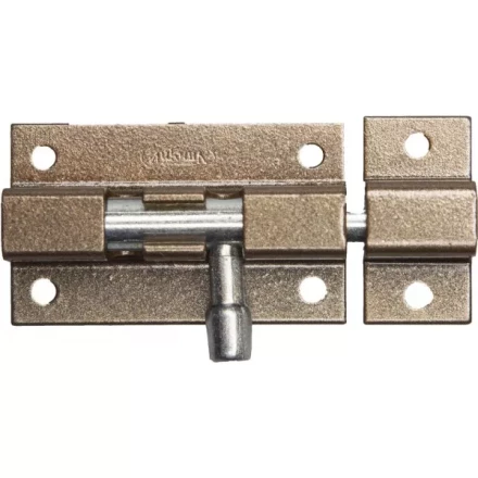 Задвижка накладная для окон и мебели &quot;ШП-50 КМЦ&quot;, цвет коричневый металлик/цинк, 50мм 37753-50 купить в Перми