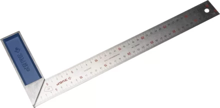 Угольник ЗУБР &quot;ЭКСПЕРТ&quot; столярный, гравированная шкала, алюминиевая рукоятка, нержавеющее полотно 37мм, 400мм 34393-40 купить в Перми