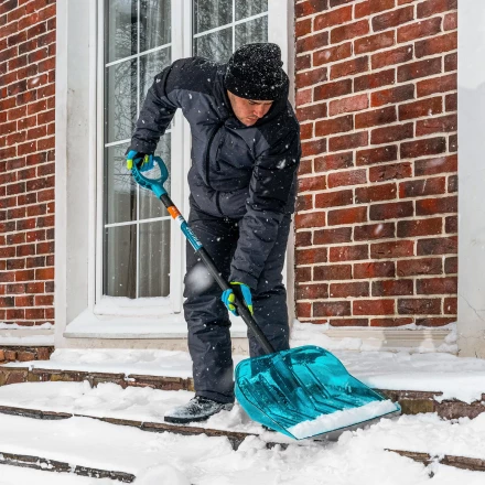 Лопата для уборки снега поликарбонат Palisad 61690, 460х400х1400 мм, алюминиевый черенок, LUXE купить в Перми