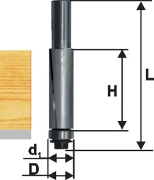 Фреза кромочная прям ф19х25,4мм хв 8мм ДСП Энкор 28057