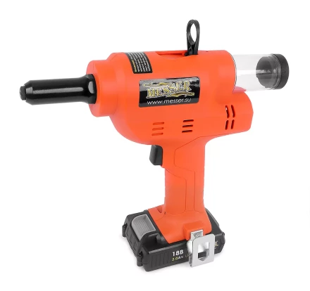 Аккумуляторный вытяжной заклепочник MESSER M4000  с возможностью работы от сети 220В купить в Перми