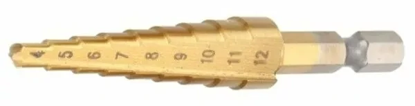 Сверло ступенчатое HSS-TiN с прямым желобком, 4-12x42x65, 1/4" (Makita D-40113) купить в Перми