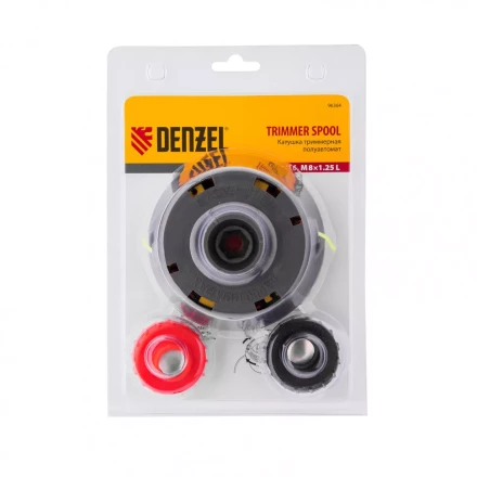 Катушка триммерная полуавтомат быстрая заправка шестигранник HEX х 15/6, болт 5/16 левый, М8 левый Denzel 96364 купить в Перми