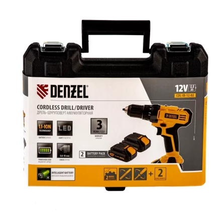 Дрель-шуруповерт аккумуляторная CDL-IB-12-02 Denzel 26111 купить в Перми