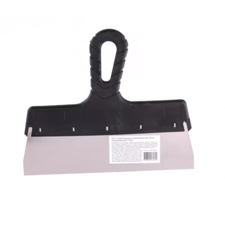 Шпатель фасадный из нержавеющей стали 250 мм пластмассовая ручка 85151 купить в Перми