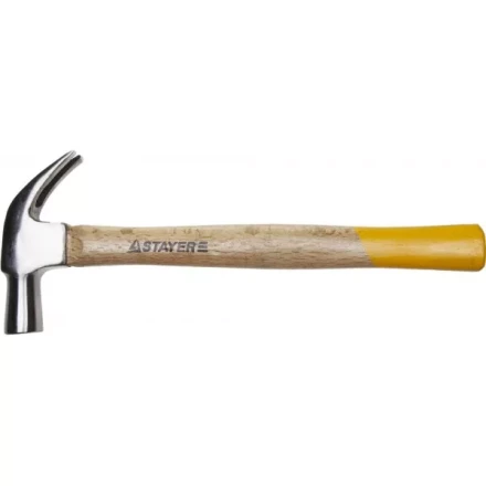 Молоток-гвоздодер STAYER &quot;STANDARD&quot; TopStrike кованый, с деревянной ручкой, 450г 20232_z01 купить в Перми