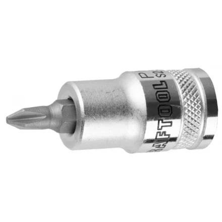 Торцовая бита-головка KRAFTOOL &quot;INDUSTRIE QUALITAT&quot;, материал S2, PHILLIPS, сатинированная, 1/2&quot;, PH2 27901-2_z01 купить в Перми