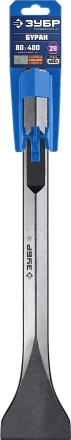 ЗУБР БУРАН, 80 х 400 мм, HEX 28, плоское изогнутое зубило, Профессионал (29372-80-400) купить в Перми