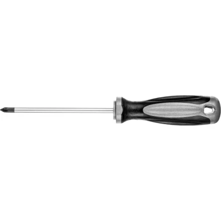 Отвертка MIRAX 25096-1-10, закаленный стержень, двухкомпонентная рукоятка, PH1x100мм 25096-1-10 купить в Перми