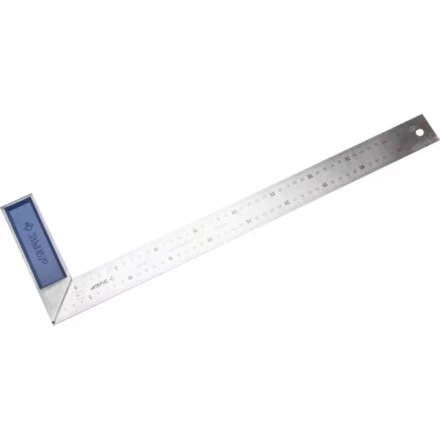 Угольник ЗУБР &quot;ЭКСПЕРТ&quot; столярный, гравированная шкала, алюминиевая рукоятка, нержавеющее полотно 37мм, 500мм 34393-50 купить в Перми