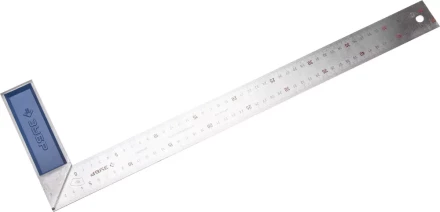 Угольник ЗУБР &quot;ЭКСПЕРТ&quot; столярный, гравированная шкала, алюминиевая рукоятка, нержавеющее полотно 37мм, 500мм 34393-50 купить в Перми