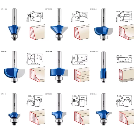 ЗУБР 30 шт, набор профильных фрез по дереву, Профессионал (28796-H30) купить в Перми