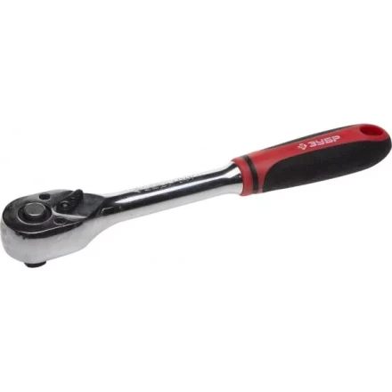 Трещотка для торцовых головок ЗУБР &quot;МАСТЕР&quot;, Сr-V сталь, 72 зубца, 1/4&quot; 27736-1/4 купить в Перми