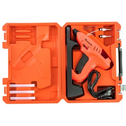 Клеевой пистолет 11 мм подставка кейс 20 160 Вт 16 г/мин регулятор 150-200° Matrix 93015 купить в Перми