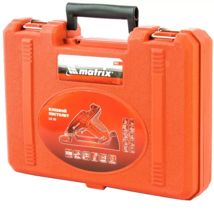 Клеевой пистолет 11 мм подставка кейс 20 160 Вт 16 г/мин регулятор 150-200° Matrix 93015 купить в Перми