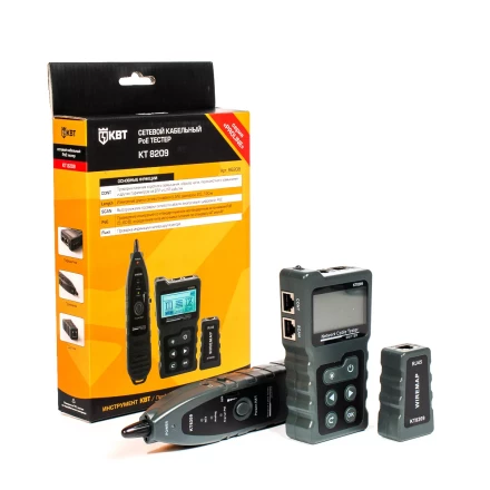 LAN-тестер КВТ KT 8209 для витой пары с поддержкой PoE (86208) купить в Перми