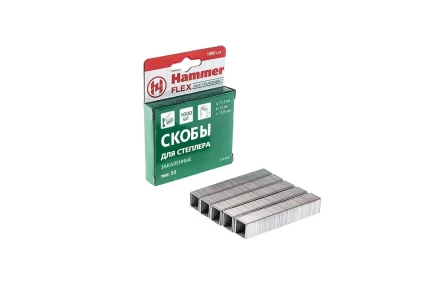 Скобы для степлера HAMMER 215-015  12мм, тип 53, 1000 шт. купить в Перми