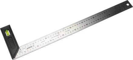 Угольник &quot;ЭКСПЕРТ&quot; разметочный, усиленный, встроенный уровень, гравирован шкала, нерж полотно 37мм, толщина 2мм, 500мм 34397-50 купить в Перми
