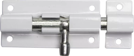 Задвижка накладная для окон и мебели &quot;ШП-60 БЦ&quot;, цвет белый/цинк, 60мм 37751-60 купить в Перми