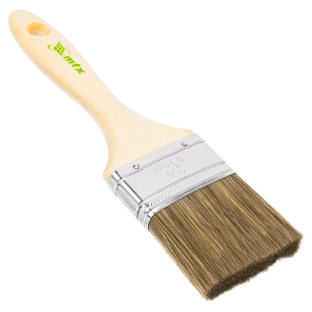 Кисть плоская &quot;Евро&quot; 2.5&quot;, смешанная щетина, деревянная ручка MTX 83080 купить в Перми