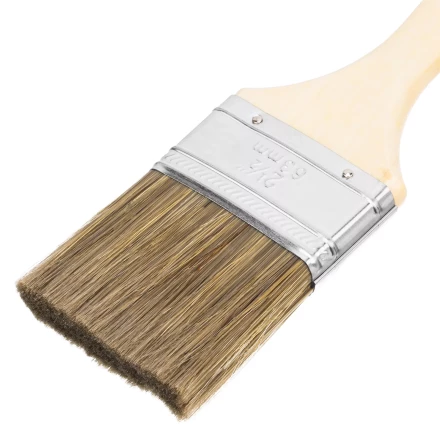 Кисть плоская &quot;Евро&quot; 2.5&quot;, смешанная щетина, деревянная ручка MTX 83080 купить в Перми