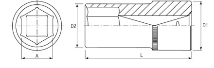Головка торцевая глубокая 1/2&quot;DR 9 мм S04HD4109 Jonnesway 47232 купить в Перми