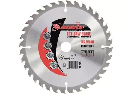 Пильный диск по дереву, 230 х 32мм, 48 зубьев + кольцо 30/32 MATRIX  Professional 73233 купить в Перми