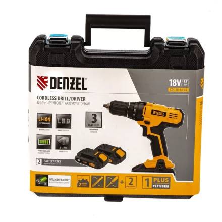 Дрель-шуруповерт аккумуляторная CDL-IB-18-02 Denzel 26113 купить в Перми