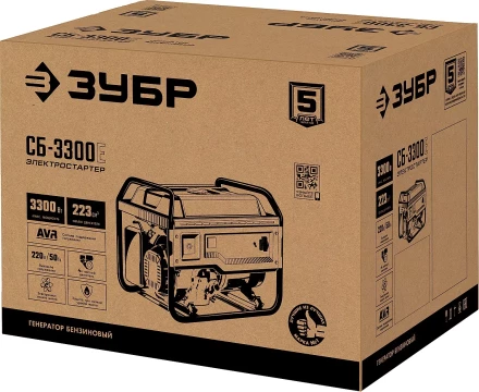 ЗУБР 3300 Вт, бензиновый генератор с электростартером (СБ-3300Е) купить в Перми