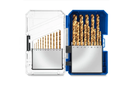 ЗУБР ТИТАН 25шт (1-13мм) сталь Р6М5, класс А, титановое покрытие, пласт.бокс, набор сверл по металлу (29617-H25) купить в Перми