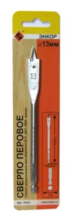 Сверло для дерева 13Х152 мм перовое Энкор 19101 купить в Перми