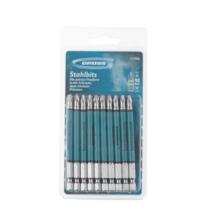 Набор бит Ph2 х90, сталь S2, 10шт GROSS 11263 купить в Перми