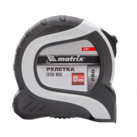 Рулетка Extra Wide 8 м x 27 мм двухкомпонентный корпус Pro Matrix 32586 купить в Перми
