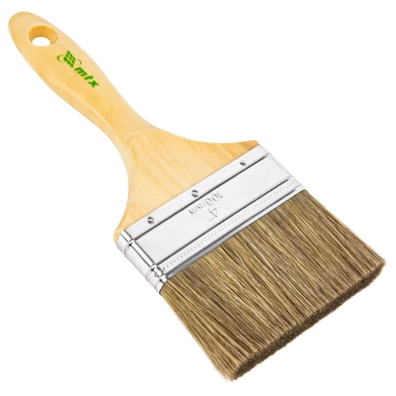 Кисть плоская &quot;Евро&quot; 4&quot;, смешанная щетина, деревянная ручка MTX 83082 купить в Перми