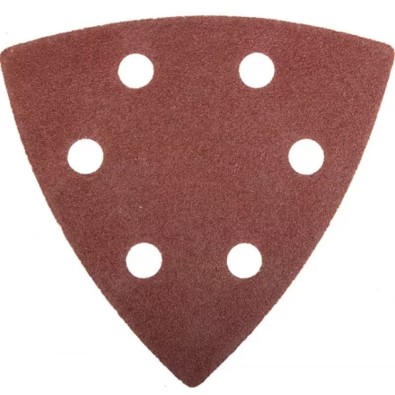 Треугольник шлифовальный ЗУБР &quot;МАСТЕР&quot; универсальный на велкро основе, 6 отверстий, Р100, 93х93х93мм, 5шт 35583-100 купить в Перми