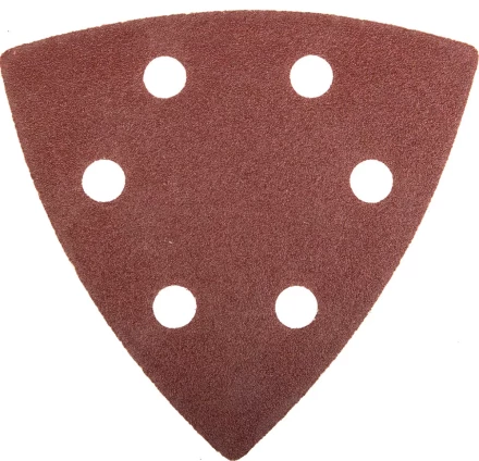 Треугольник шлифовальный ЗУБР &quot;МАСТЕР&quot; универсальный на велкро основе, 6 отверстий, Р100, 93х93х93мм, 5шт 35583-100 купить в Перми