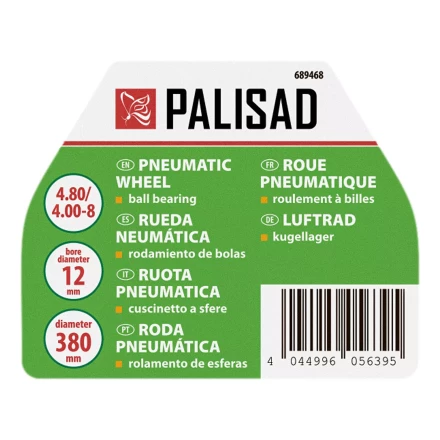 Колесо пневматическое Palisad 4.80/4.00-8 D380мм, подш. внут. диам. 12мм, длина оси 80мм 689468 купить в Перми