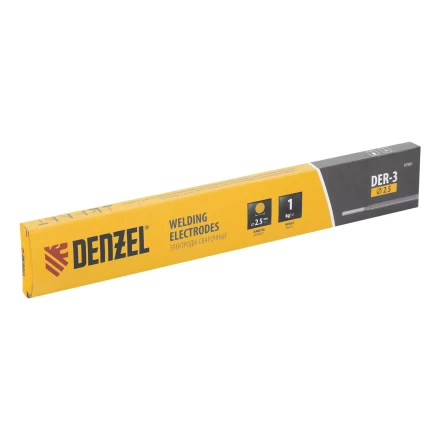 Электроды Denzel DER-3, диам. 2,5 мм, 1 кг., рутиловое покрытие, 97501 купить в Перми