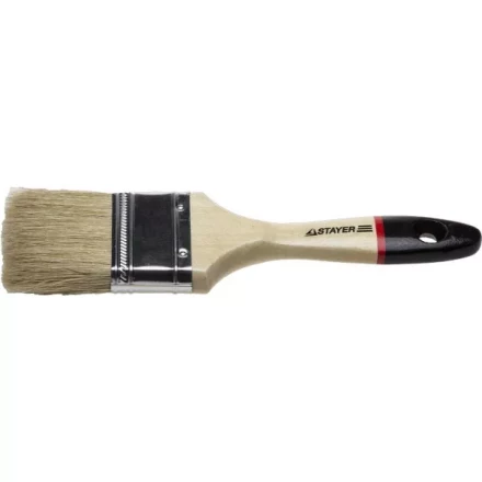 Кисть плоская STAYER &quot;UNIVERSAL-EURO&quot;, светлая натуральная щетина, деревянная ручка, 75мм 0102-075 купить в Перми