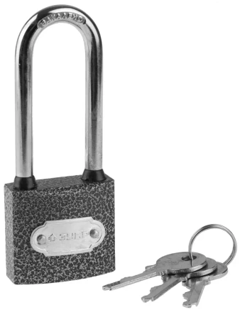 Замок ЗУБР &quot;МАСТЕР&quot; навесной, металлический корпус, удлиненная закаленная дужка, 38мм 3712-38-1 купить в Перми